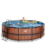 EXIT Wood pool ø450x122cm med sandfilterpump - brun