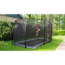 EXIT InTerra ground level trampoline 244x427cm with safety net - grey
