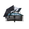 EXIT Black Wood pool 220x150x65cm med filterpump och tak och solsegel - svart
