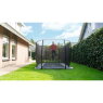 EXIT InTerra ground level trampoline 244x427cm with safety net - green