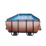 EXIT Wood pool 540x250x100cm med filterpump - brun