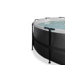 EXIT Black Leather pool ø427x122cm med sandfilterpump och tak - svart