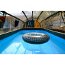 EXIT Wood pool 400x200x100cm med sandfilterpump och tak och värmepump - brun
