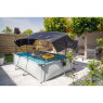 EXIT Soft Grey pool 300x200x65cm med filterpump och solsegel - grå