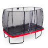 EXIT Elegant trampoline 214x366cm with Economy safetynet - red