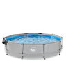 EXIT Soft Grey pool ø360x76cm med filterpump och tak - grå