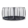 EXIT InTerra ground level trampoline ø427cm with safety net - grey