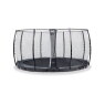 EXIT InTerra ground level trampoline ø366cm with safety net - grey