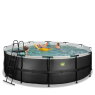 EXIT Black Leather pool ø450x122cm med sandfilterpump - svart