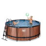 EXIT Wood pool ø360x122cm med sandfilterpump - brun