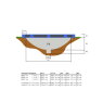 EXIT Elegant ground trampoline 244x427cm with Economy safety net - blue