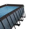 EXIT Stone pool 540x250x122cm med sandfilterpump och tak - grå